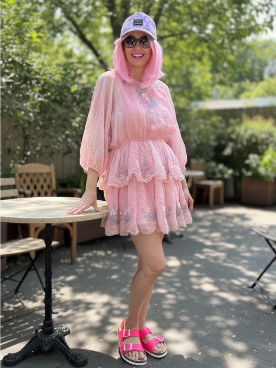 LoveShackFancy Dresses & Skirts - LoveShackFancy Pink Tiered Mini Dress